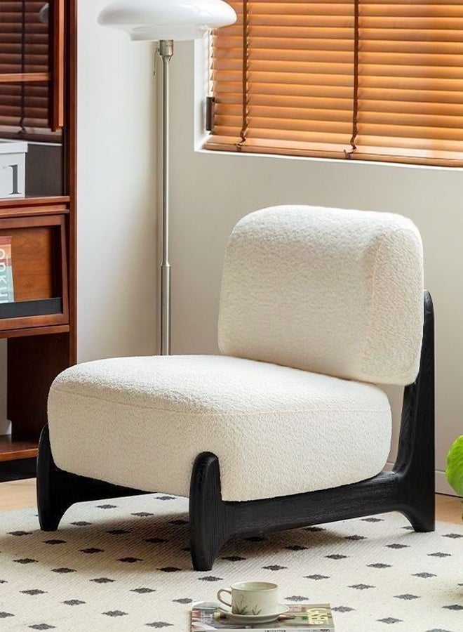 fashionhome Multipurpose Use Modern Armless Design Single Sofa Ergonomic Fluffy Backrest Living Room Chair Wide Seat Solid Wood Frame Reading Chair Leisure Chair 63x67x80 cm - Image 1