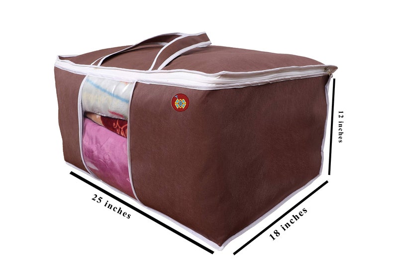 MBW Non Woven Pieces Underbed Storage Bag, Storage Organizer, Blanket Cover (pack of 6, dark brown) - Image 5
