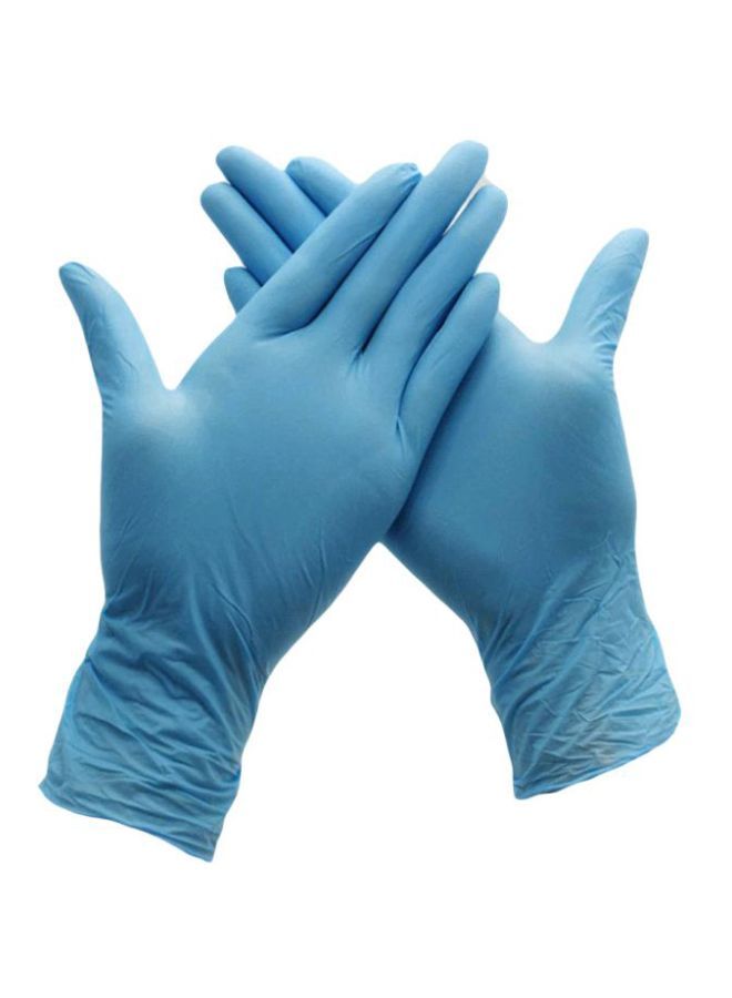 NIBEMINENT Pack Of 100 Disposable Nitrile Exam Gloves Blue 