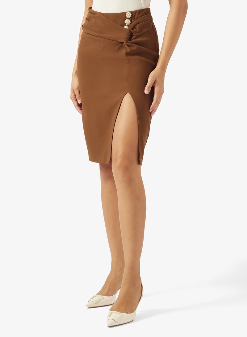 ELLA Pencil Skirt With Ruched Waistline - Image 1