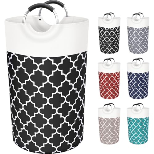 Fabspace Large Laundry Basket Laundry Hamper Bag Washing Bin Clothes Bag Collapsible Tall With Handles Waterproof Travel Bathroom College Essentials Storage For College Dorm, Family (Black)82L - Image 1