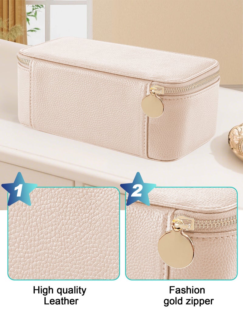 HomarKet Jewelry Box Organzier for Travel,Graduation Gifts for Daughter,Jewelry Case with 12 Pcs Velvet Jewelry Bags for Earrings Necklace Rings,Valentine's Day,Birthday, Wedding Gift for Wome-Pink  - Image 4