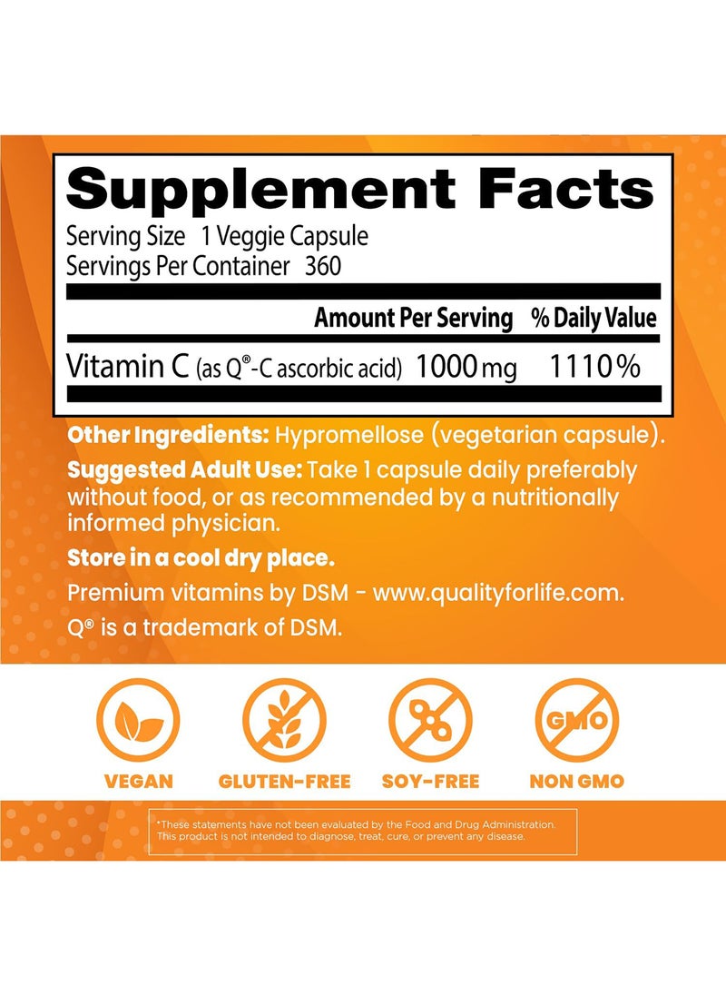 Doctor's BEST - Vitamin C With Qualic 1000 Mg Healthy Immune System 360 Count Pack Of 1 - Image 1