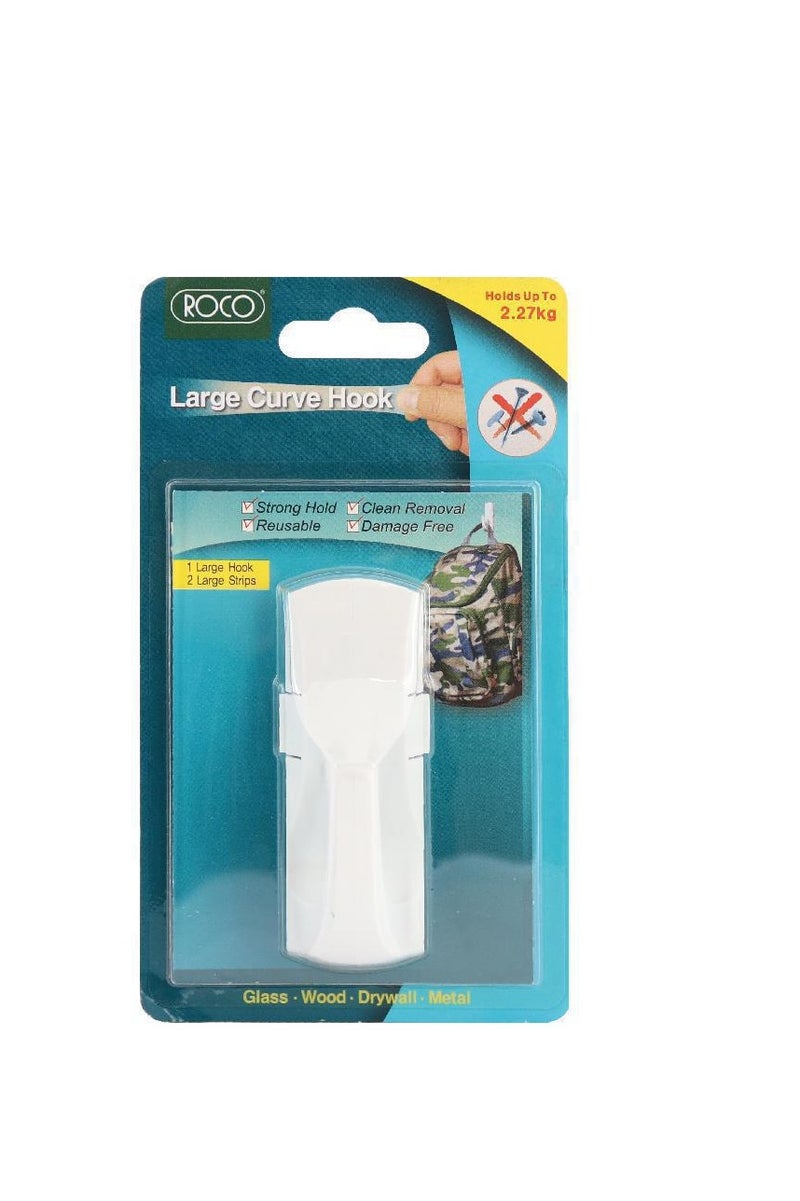 روكو خطاف منحني كبير باللون الأبيض