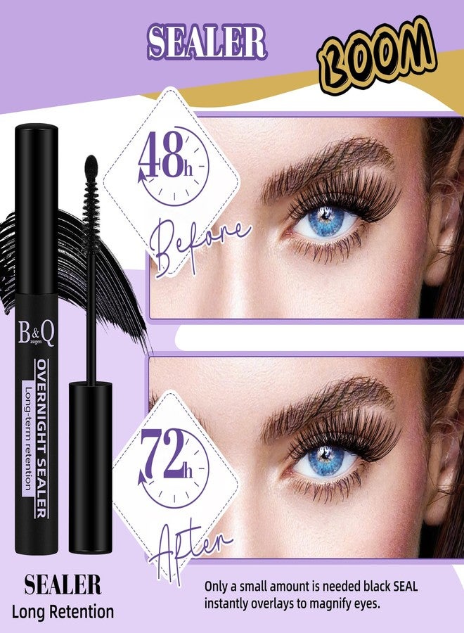 B&Qaugen Lash Clusters Overnighter 10ML Lash Sealer for Cluster Lashes Black Lash Extension Sealant Healthy Lash Sealant Longer Life Coating Lash Seal (Black,10ml) - Image 3
