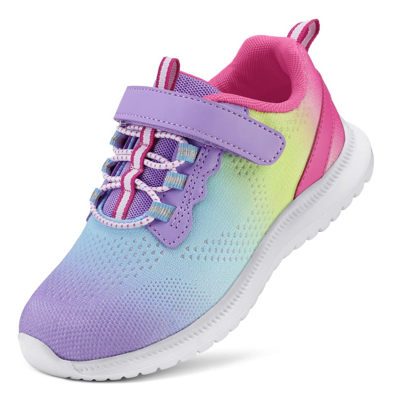 RUNSIDE Girls Sneakers Lightweight Athletic Walking/Running Tennis Shoes(Toddler/Little Kid/Big Kid) Gradient Purple - Image 1