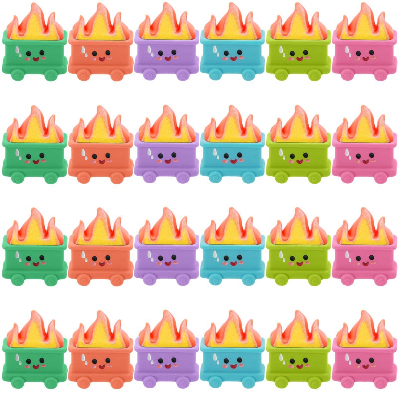 Arrowbash 24 Set Resin Dumpster Trash Shape with Fire Gift Team Employee Appreciation Gift Emotional Desk Accessories for Staff Teacher Office Coworker Nurse Medical Volunteer Favor (Classic Color) - Image 1