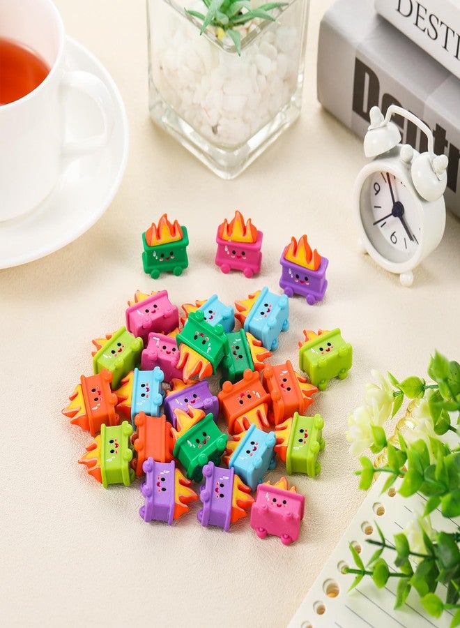 Arrowbash 24 Set Resin Dumpster Trash Shape with Fire Gift Team Employee Appreciation Gift Emotional Desk Accessories for Staff Teacher Office Coworker Nurse Medical Volunteer Favor (Classic Color) - Image 2