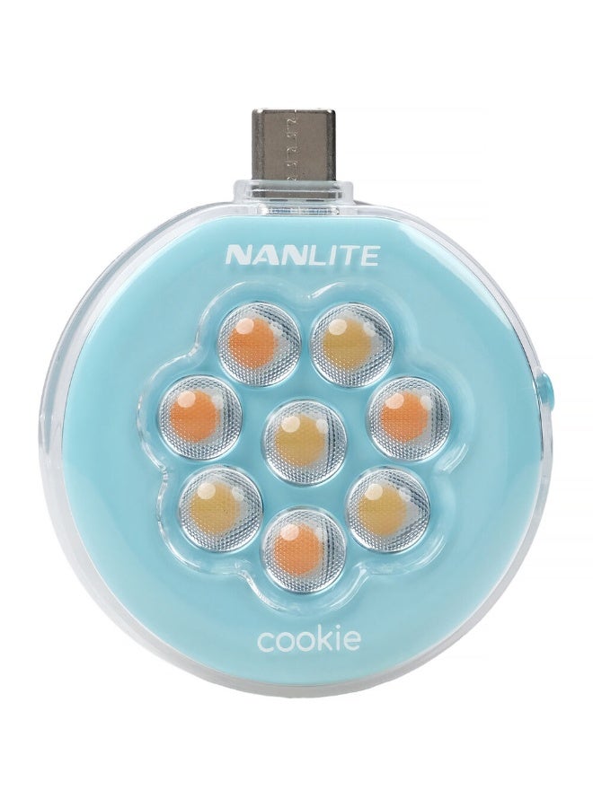نانليت Nanlite cookie USB-C Mini Round LED (Cyan Blue) - Image 1