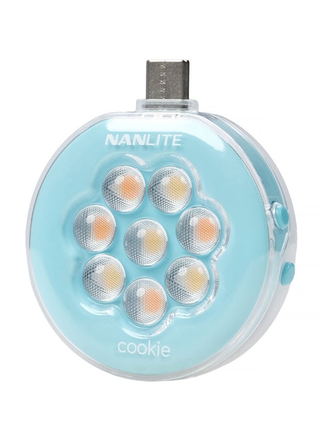 نانليت Nanlite cookie USB-C Mini Round LED (Cyan Blue) - Image 2