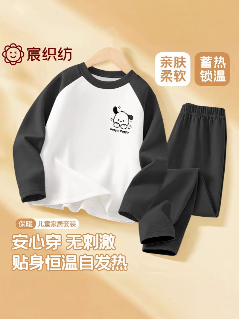 Children'S Thermal Underwear Suit Inner Wear Girls' Autumn Clothes Autumn Trousers Boys' Velvet Base Pajamas Home Clothes - Image 5