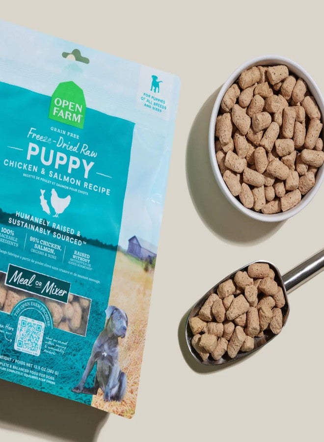 Open Farm, Freeze Dried Raw Puppy Food, Morsels with 95% Meat, Organs & Bone, Organic Produce & Superfoods, Complete Meal or Freeze Dried Dog Food Topper, Chicken & Salmon Puppy Recipe, 13.5oz Bag - Image 5