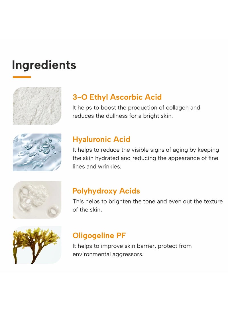 DERMATOUCH Anti Aging Serum Set - 10% Vitamin C Serum & 2% Hyaluronic Acid Serum | For Wrinkle, Firming, Hydration & Radiant Skin | Boost glow & Moisturize to Skin - 18ml + 18ml - Image 3