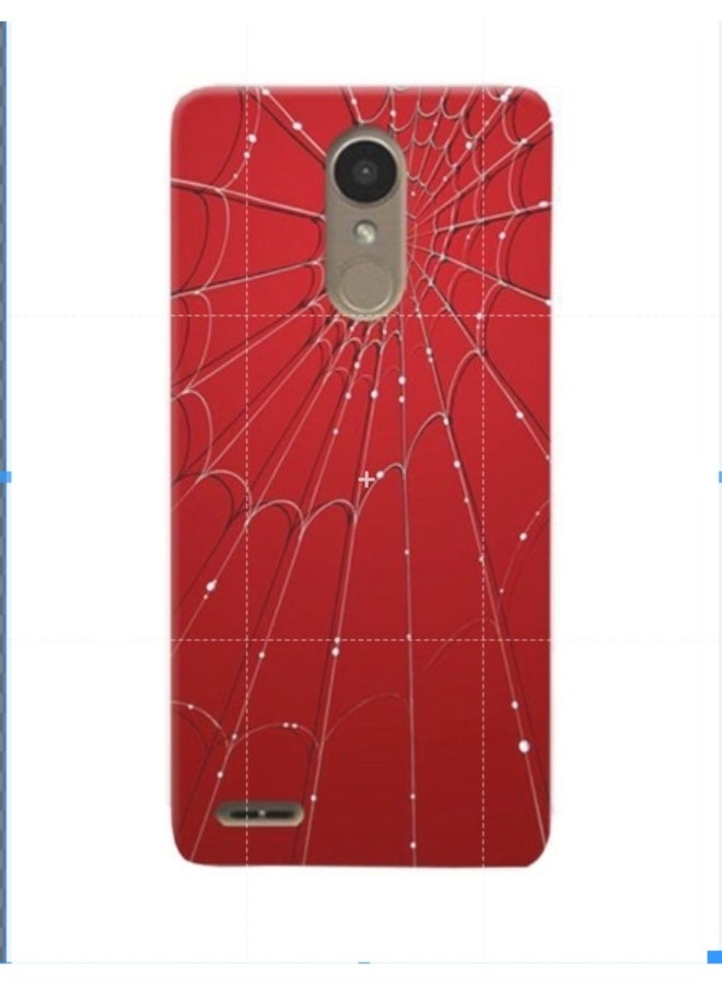 غطاء حماية واقٍ بنقش شبكة العنكبوت لهاتف إل جي (K10 (2018 أحمر