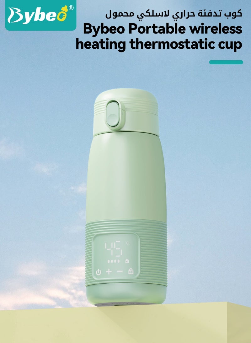 Bybeo Portable Milk Warmer for Travel with 30PCS Milk Powder Bags, 500ML Cordless Bottle Warmer for Travel, Stainless Steel Vacuum-Insulated Mug, Adjustable Breastmilk and Formula Warmer with Fast Heating ＆ 37°C to 55°C Temperature Control, 10000mAh Battery - Image 2
