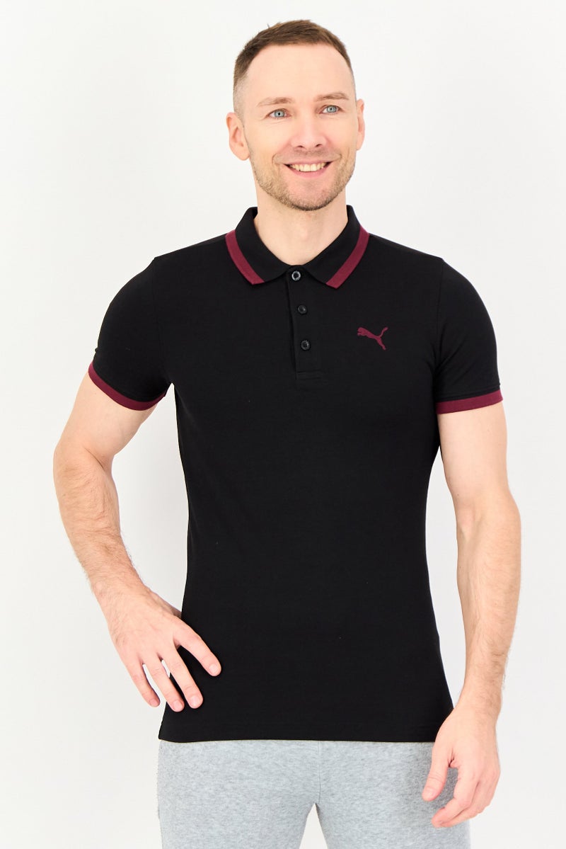 PUMA Men Sportswear Fit Short Sleeve Outdoor Polo Shirt, Black - Image 1