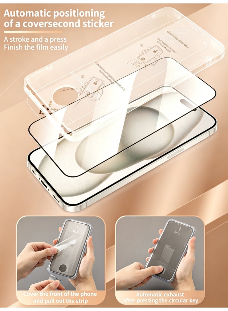 HD Screen Protector For iPhone 15 / 16 with Dust Remover u0026 One-Hand Easy Film Box - Image 2