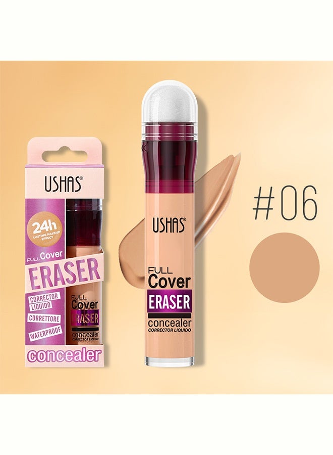 Ushas Full Cover Eraser Concealer, 24H Long-Lasting Waterproof Liquid Concealer, High Coverage for Dark Circles, Acne Scars, Blemishes, All Skin Types #06 - Image 2