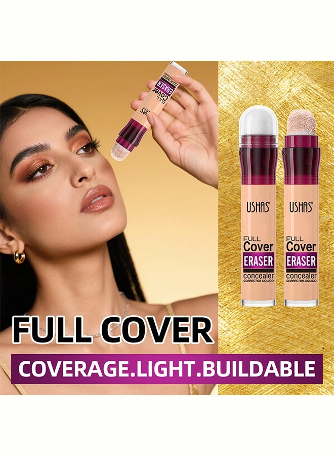 Ushas Full Cover Eraser Concealer, 24H Long-Lasting Waterproof Liquid Concealer, High Coverage for Dark Circles, Acne Scars, Blemishes, All Skin Types #06 - Image 3