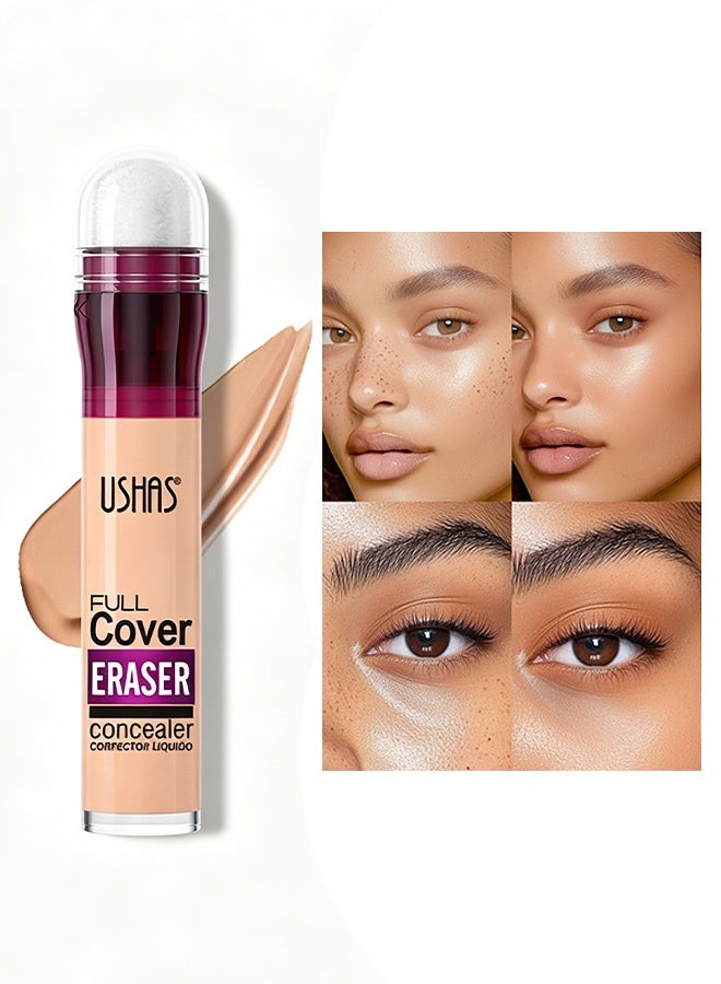 Ushas Full Cover Eraser Concealer, 24H Long-Lasting Waterproof Liquid Concealer, High Coverage for Dark Circles, Acne Scars, Blemishes, All Skin Types #06 - Image 1