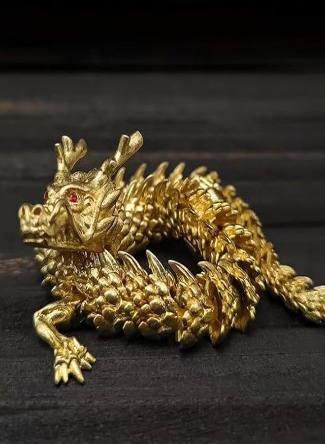 ALHBEJT Brass Dragon Statue - Movable, Change Shape, Articulated Golden Dragon for Home Office Desk Decoration - Image 5