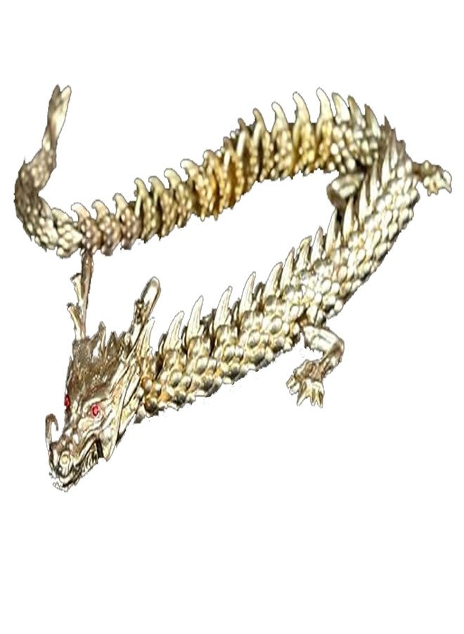 ALHBEJT Brass Dragon Statue - Movable, Change Shape, Articulated Golden Dragon for Home Office Desk Decoration - Image 1