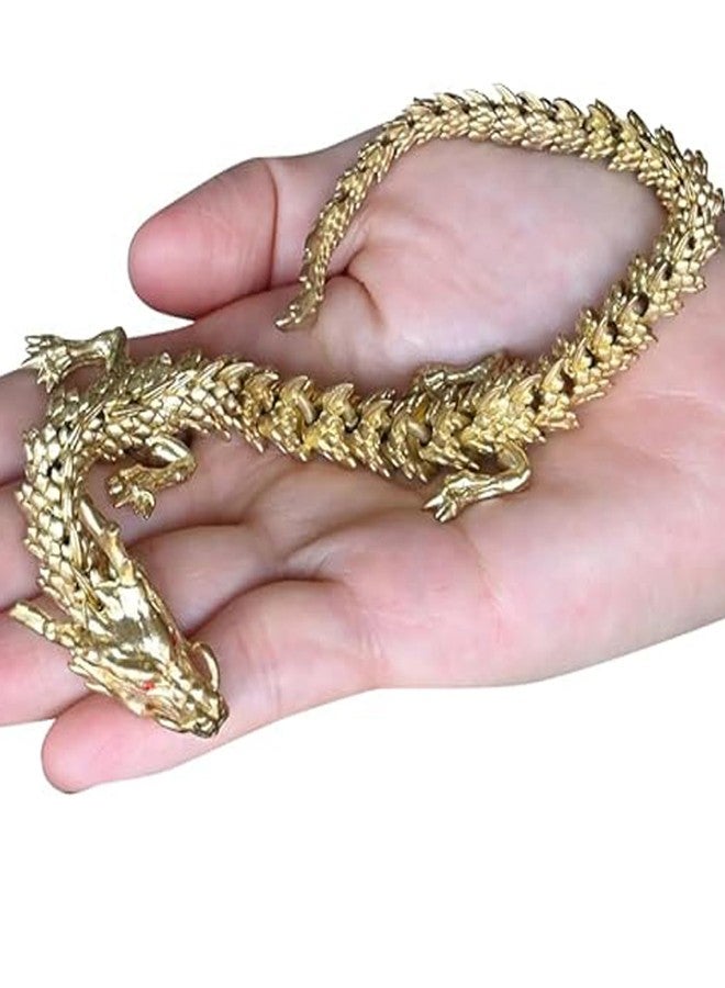 ALHBEJT Brass Dragon Statue - Movable, Change Shape, Articulated Golden Dragon for Home Office Desk Decoration - Image 2