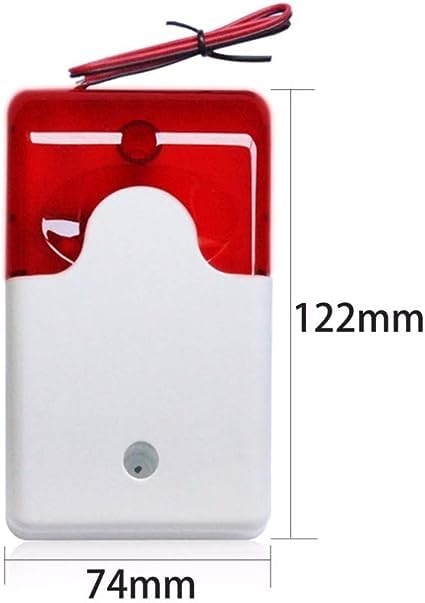 Litost Litost Mini Strobe Siren Red LED Light Sound Siren for Home Security Alarm System 110dB 12 Volt DC  - Image 2