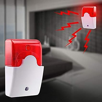 Litost Litost Mini Strobe Siren Red LED Light Sound Siren for Home Security Alarm System 110dB 12 Volt DC  - Image 3