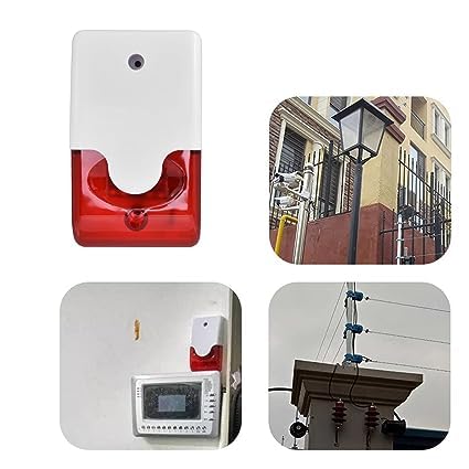 Litost Litost Mini Strobe Siren Red LED Light Sound Siren for Home Security Alarm System 110dB 12 Volt DC  - Image 5