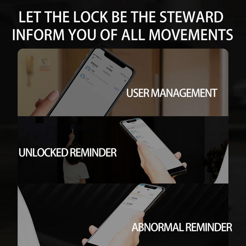 Tuya Smart Lock Fingerprint Lock Door Lock Keypad Door Lock with Handle Fingerprint Electronic Deadbolt Door Lock Smart Door Lock Compatible with Tuya APP - Image 2