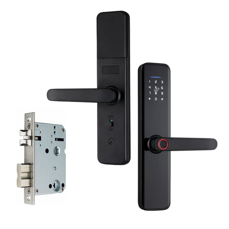 Tuya Smart Lock Fingerprint Lock Door Lock Keypad Door Lock with Handle Fingerprint Electronic Deadbolt Door Lock Smart Door Lock Compatible with Tuya APP - Image 1
