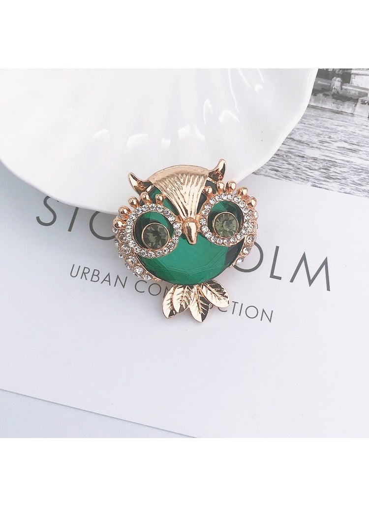 بيوينتي Owl Rhinestone DIY Fridge Magnet D2207 gold background Green 
