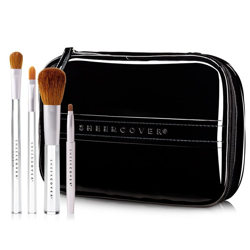 Sheer Cover Studio Ultimate Brush Kit Foundation, Lip, Concealer & Contour Brushes FREE Case 5 Pieces - Image 1