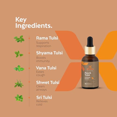 Ashpveda Akayu by Ashpveda Ayurvedic Tulsi Drops | 25 ml Best Panch Tulsi Oil | Natural Herbal Formula for Wellness & Vitality | Supports Relief in Cold, Cough & Mild Fever (Pack of 3) - Image 4