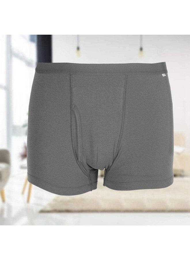 klarako Men Underwear, Incontinence Underwear for Men, Breathable Cotton Incontinence Underpants Washable and Reusable Boxer Briefs (Gray)(Large) - Image 3
