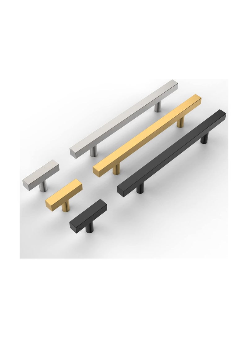 SYOSI 6PCS 96mm Brushed Satin Nickel Kitchen Handles, Stainless Steel Kitchen Cupboard Handles, Cabinet Handles, Cupboard Door Handles, Drawer Handles, Wardrobe Handles, Drawer Hardware Handles - Image 1