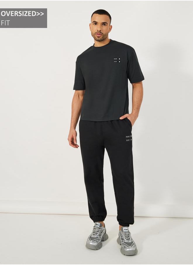 Styli Styli Graphic Print Oversized T-Shirt and Terry Joggers Co-Ords  - Image 1