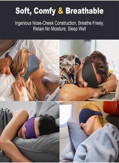 KASTWAVE Eye Mask Sleeping Mask for Women Men, 3D Contoured Sleeping Mask for Light Blocking, Comfortable Adjustable Protector Sleep Mask for Travel Yoga with 2 Box Earplug  - Image 5