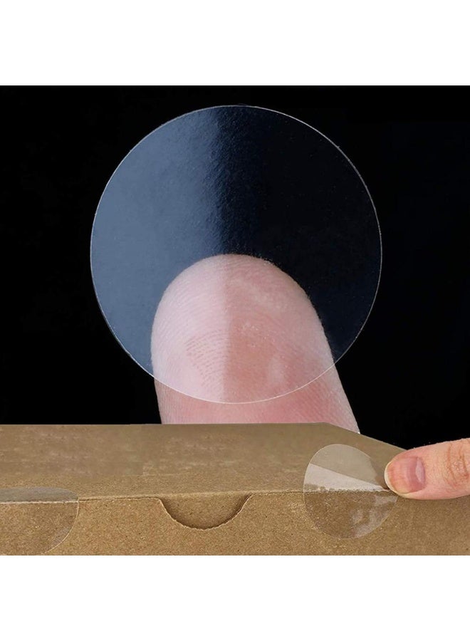 Premify 500 قطعة ملصقات ختم شفافة 2.5 سم/1 بوصة، عبوة تجزئة شفافة، ملصقات ختم دائرية، ملصقات لاصقة شفافة، ملصقات ختم ظرف شفافة دائرية، شفافة - Image 4