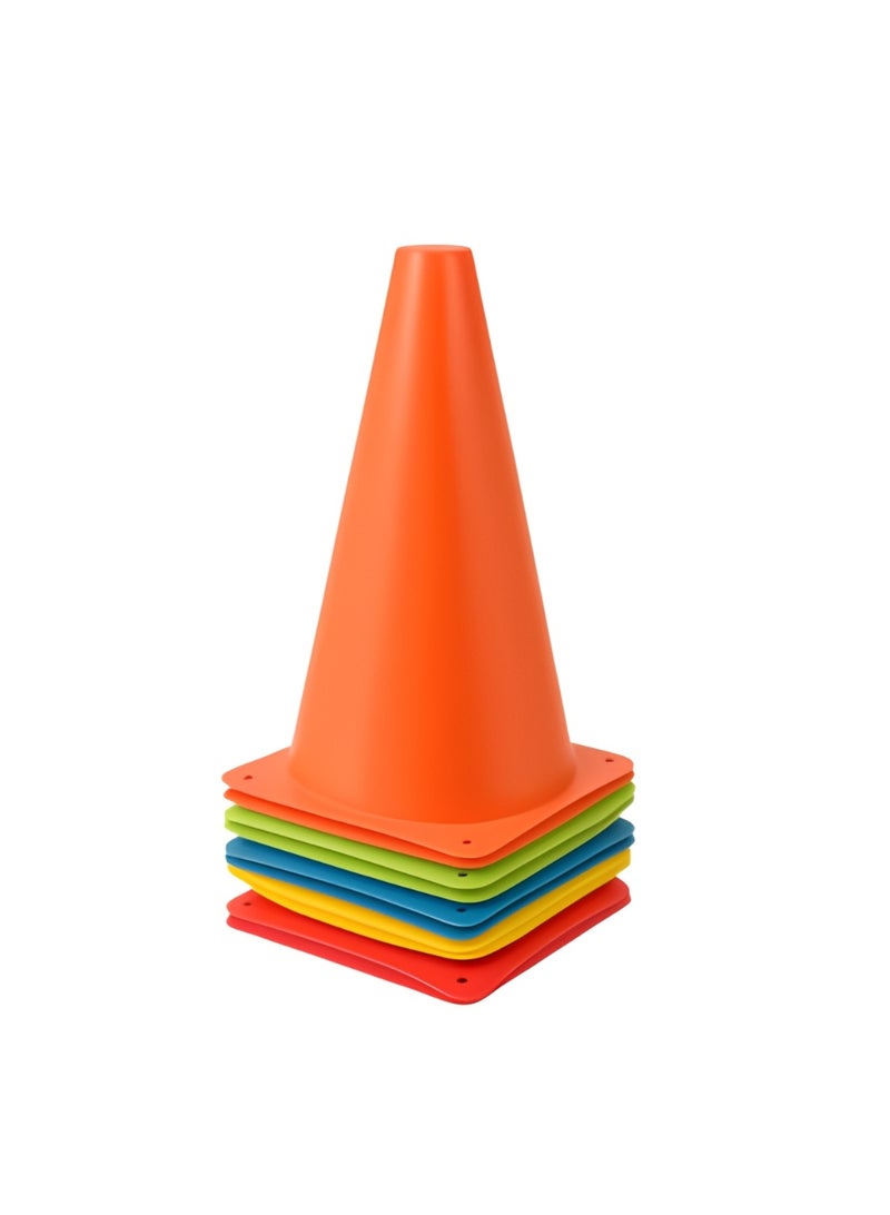 H Pro 32 CM Training Cones Set of 6 Pcs |Durable Sports Marker Cones for Football, Soccer, Agility, Speed, Fitness and Outdoor Drills - Image 1