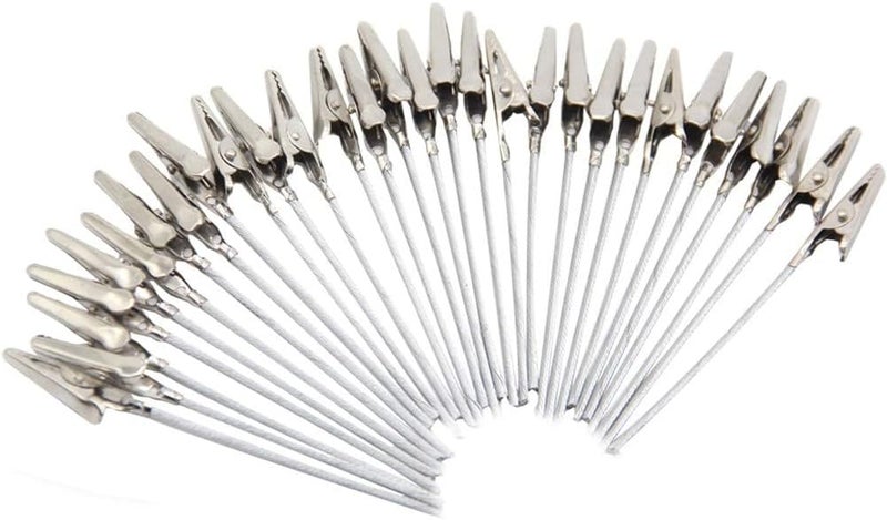 HW 50 Pack Metal Wire Alligator Clamp, 4'' Long-Tailed Alligator Iron Clip, Stand Photo Holder Stand Memo Clip (WE1-D1) - Image 1