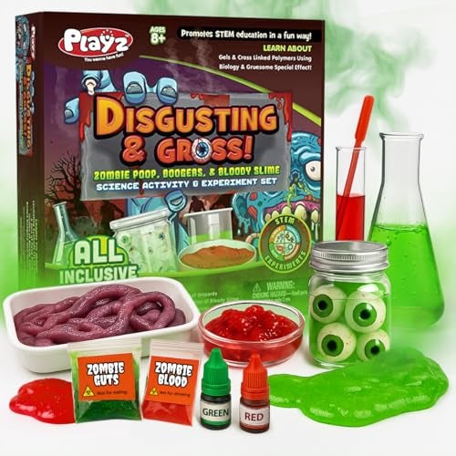 Playz Disgusting n Gross Zombie Poop DIY Stem Learning Educational Science Kit for Kids Age 8 9 10 11 12 13 Years Old with 34 Experiment Tools Kids Toys and Craft Activities for Boys Girls - Image 1