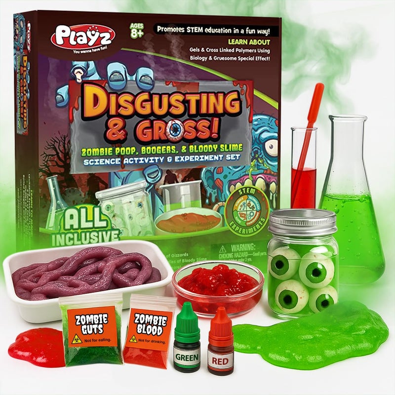 Playz Disgusting n Gross Zombie Poop DIY Stem Learning Educational Science Kit for Kids Age 8 9 10 11 12 13 Years Old with 34 Experiment Tools Kids Toys and Craft Activities for Boys Girls - Image 2