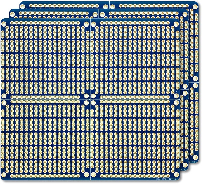 ElectroCookie Snappable PCB, Strip Board with Power Rails for Electronics Projects Compatible for DIY Arduino Soldering Projects, Gold-Plated, 3.8"x3.5" (3 Pack, Blue) - Image 5