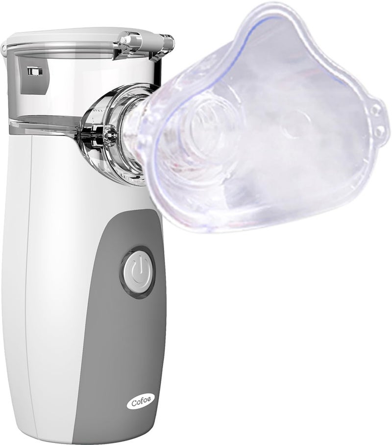 Portable Mesh Nebulizer - Handheld Atomizer for Respiratory Care - Cofoe - White and Grey