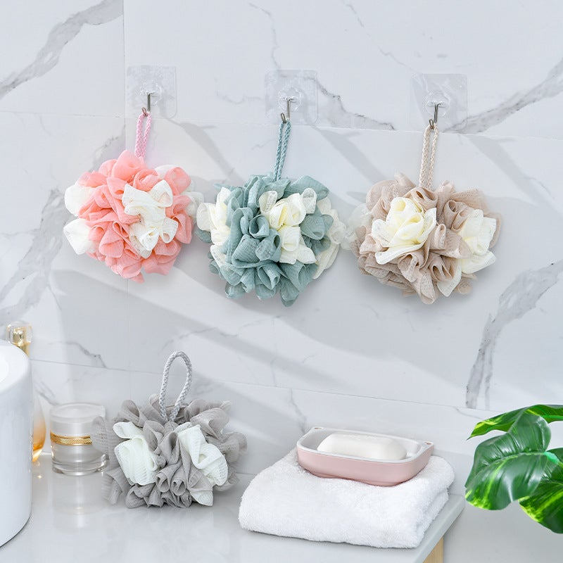 A2850 Bath Ball New Patchwork Color Large 50G Bath Flower Bath Ball Bath Products Double Color Bubble Rich Bath Ball - Image 4