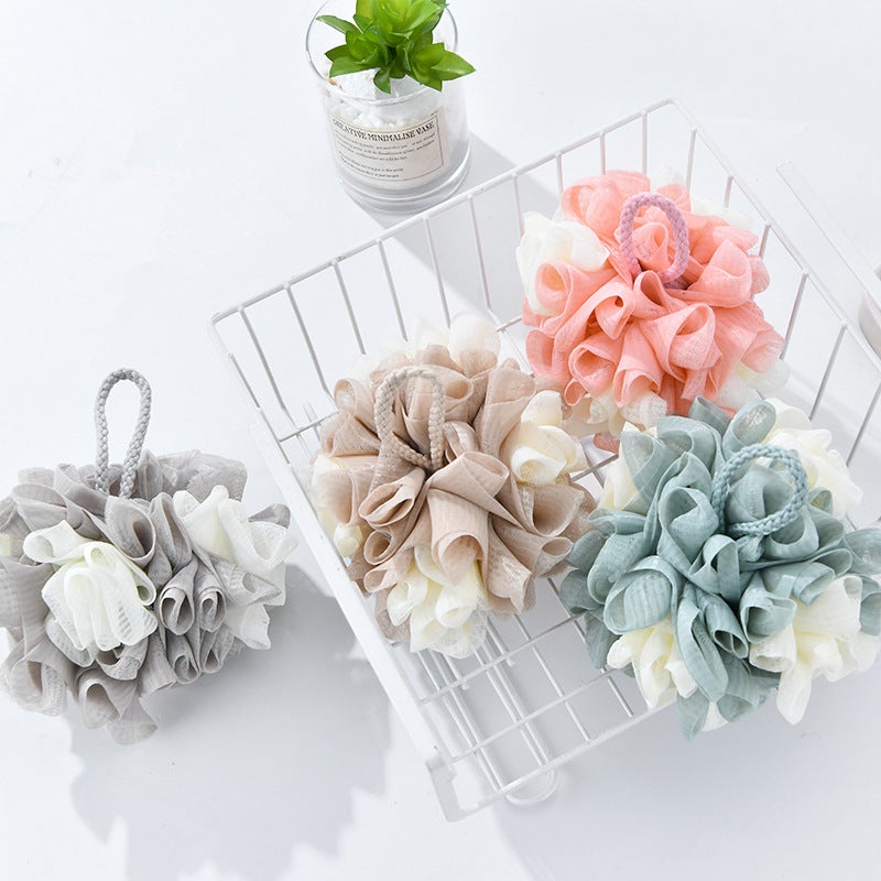 A2850 Bath Ball New Patchwork Color Large 50G Bath Flower Bath Ball Bath Products Double Color Bubble Rich Bath Ball - Image 5