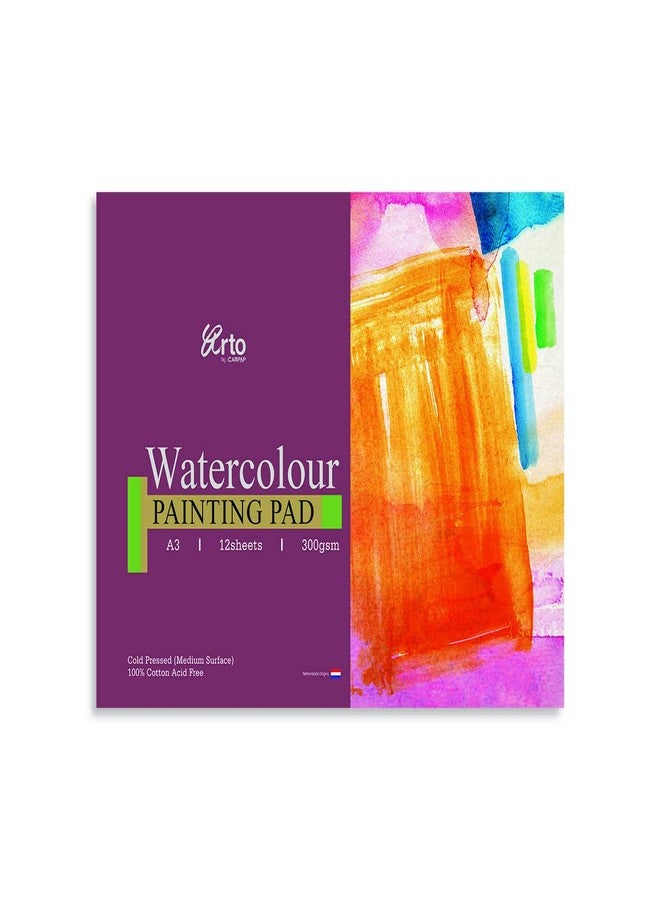CAMPAP Arto Watercolour Paper 300gsm, Noblesse, 100% Cotton, A3, Spiralbook of 12 sheets - Image 1