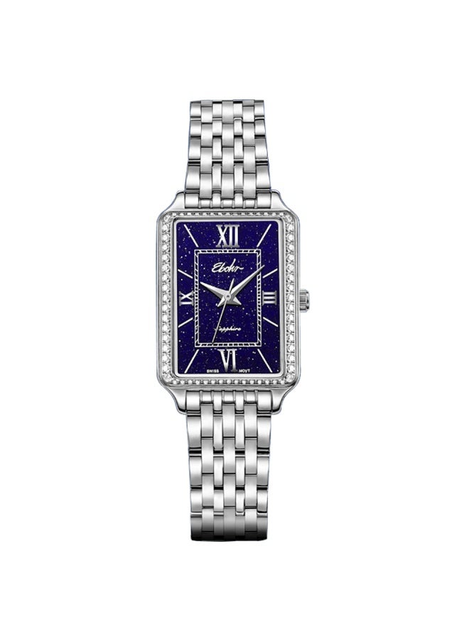 Ebohr Women's Vintage Steel Band Quartz Small Square Watch Ladies Genuine Brand Birthday Christmas Valentine's Day Gift For Girls - Image 3